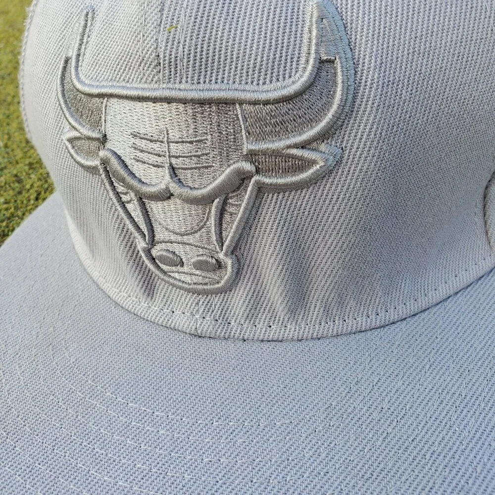 Chicago Bulls Baseball cap snap back embroidered solid gray